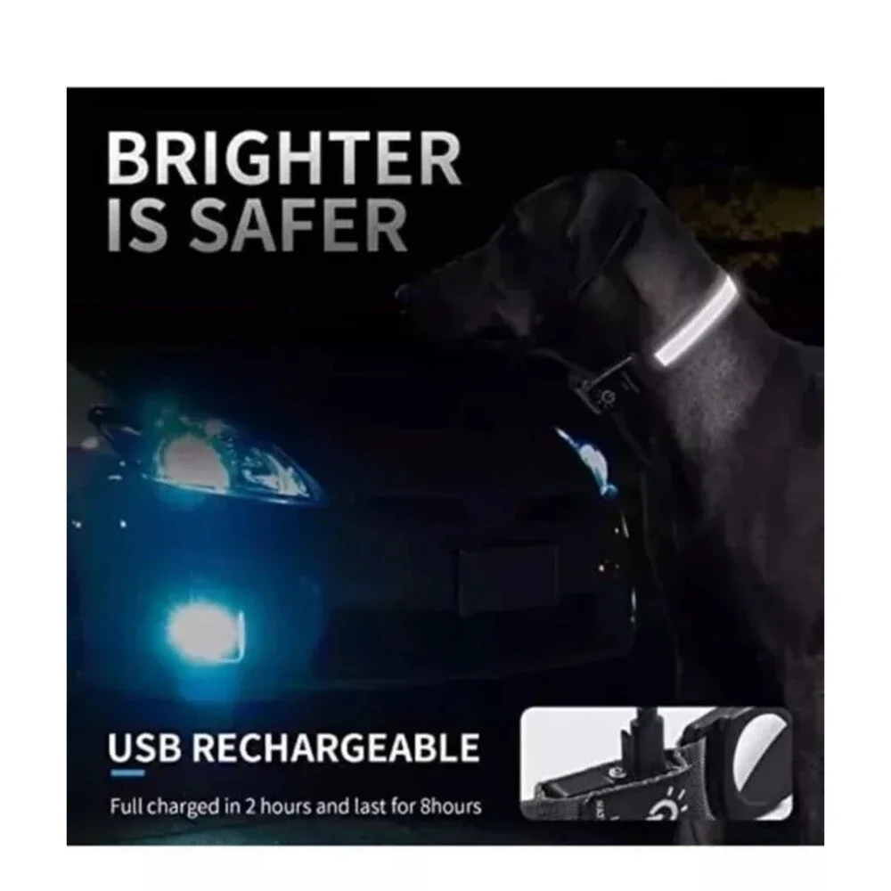 Air Tag Dog Collar Blue with Airtag Holder[Ipx7 Waterproof] Light up Medium LED